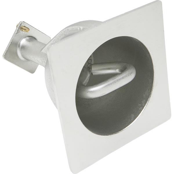 T-316 stainless steel cup anchor with eyebolt includes T-304 stainless steel eyebolt and grounding screw.